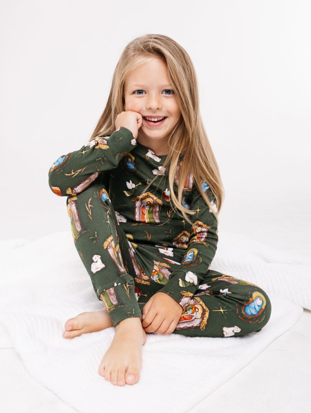 Holy Pals Luke 2 Nativity Christmas Pajama Set Girls Boys Size 10